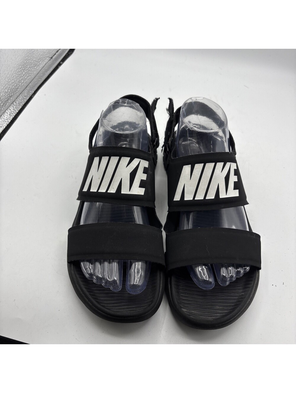 Nike Tanjun Sandal Black White Womens 882694-001 Size 9 - Picture 2 of 8